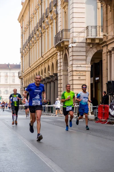 Turin Italy March 2022 Competitors Running Turin Half Marathon Held — Fotografia de Stock