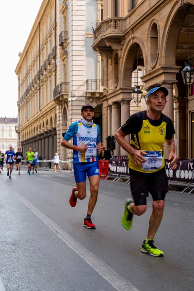 Turin Italy March 2022 Competitors Running Turin Half Marathon Held — стоковое фото