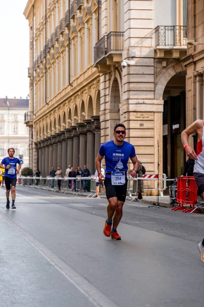 Turin Italy March 2022 Competitors Running Turin Half Marathon Held — Stockfoto