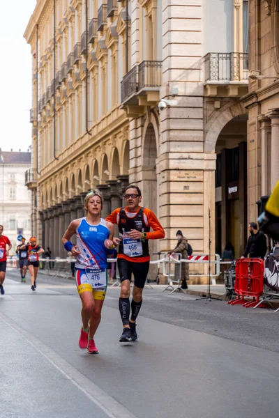 Turin Italy March 2022 Competitors Running Turin Half Marathon Held — Stockfoto