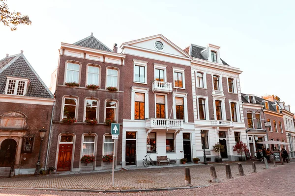 Utrecht Lgo 2021 Street View Traditionele Nederlandse Gebouwen Het Historische — Stockfoto