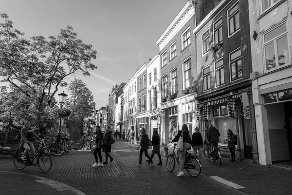 Utrecht Oct 2021 Street View Traditional Dutch Building Historic Center — 스톡 사진