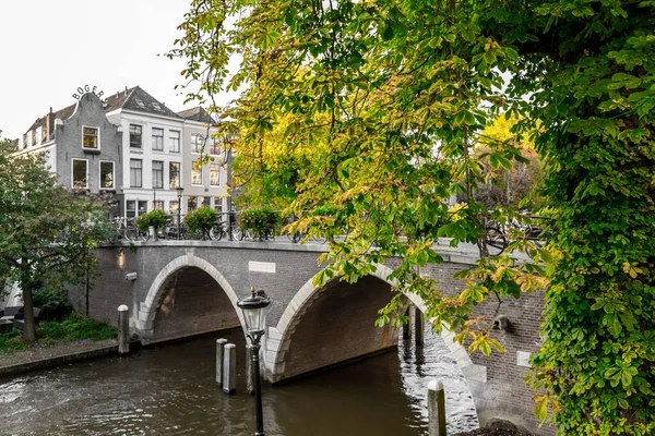 Utrecht Oct 2021 Edificios Tradicionales Holandeses Vistas Calle Alrededor Los — Foto de Stock