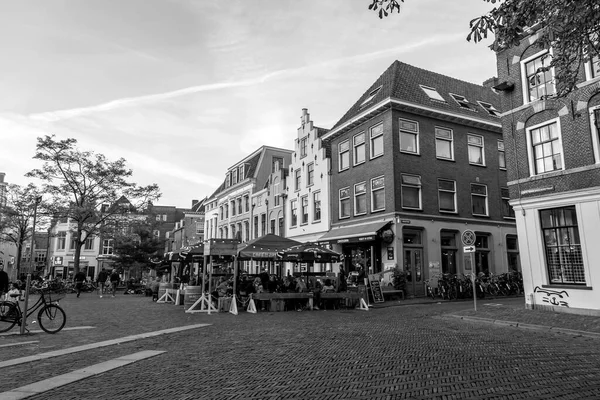 Utrecht Zzú 2021 Pohled Ulici Tradiční Holandské Budovy Historickém Centru — Stock fotografie