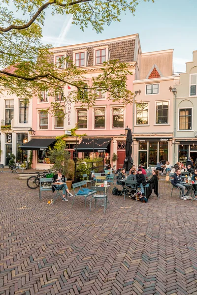 Utrecht Oct 2021 Street View Traditional Dutch Buildings Historic Center — Stock Photo, Image