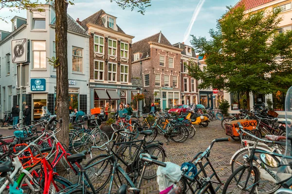 Utrecht Oct 2021 Street View Traditional Dutch Buildings Historic Center — Stock Photo, Image