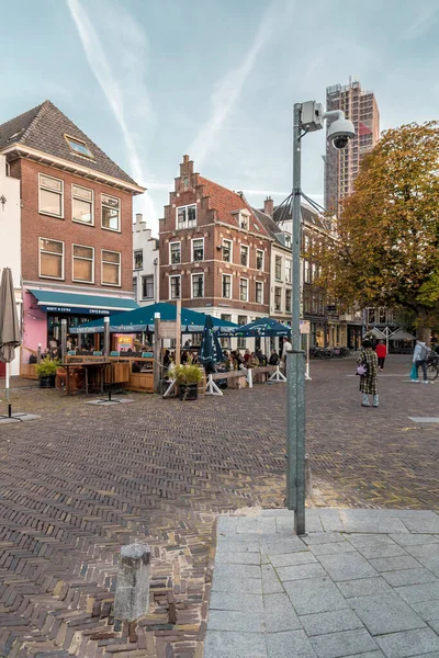 Utrecht Oct 2021 Street View Traditional Dutch Buildings Historic Center — Stock Photo, Image