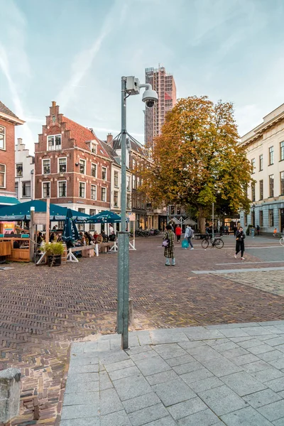 Utrecht Okt 2021 Gatuvy Och Traditionella Nederländska Byggnader Den Historiska — Stockfoto