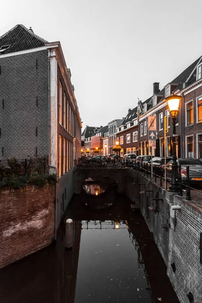 Utrecht Oktober 2021 Traditionelle Niederländische Gebäude Und Straßenansichten Rund Die — Stockfoto