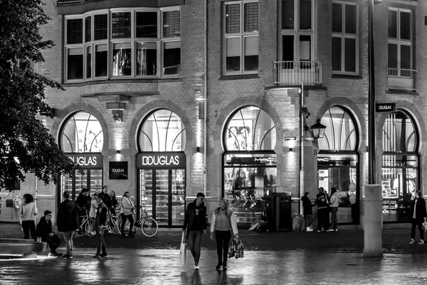 Utrecht Oct 2021 Street View Night Traditional Dutch Buildings Historic — 스톡 사진