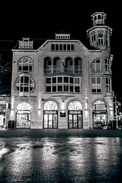 Utrecht Oct 2021 Street View Night Traditional Dutch Buildings Historic — Stock fotografie