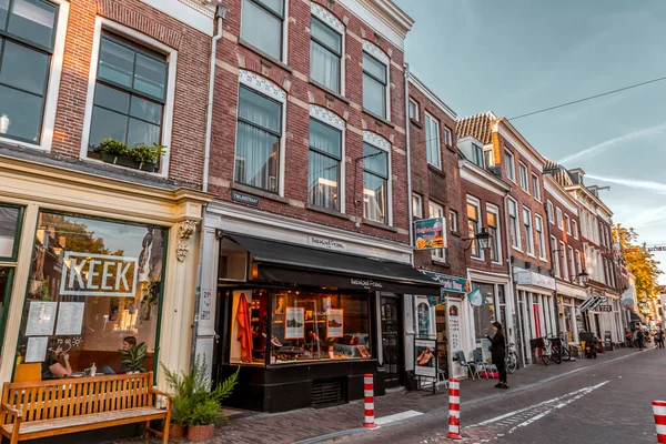 Utrecht Oktober 2021 Straßenansicht Und Traditionelle Holländische Gebäude Historischen Zentrum — Stockfoto