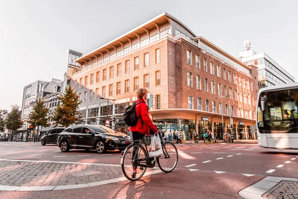 Utrecht Oct 2021 Street View Traditional Dutch Buildings Historic Center — Stock Photo, Image