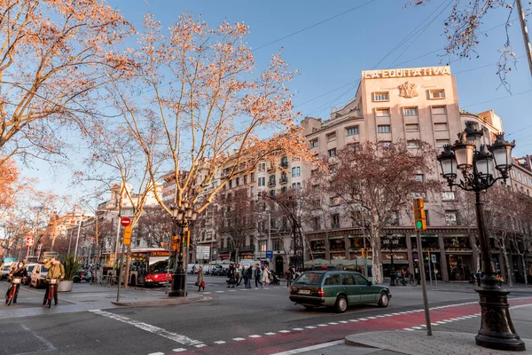 Barcelona Spain Feb 2022 Generic Architecture Street View Barcelona Catalonia — 스톡 사진