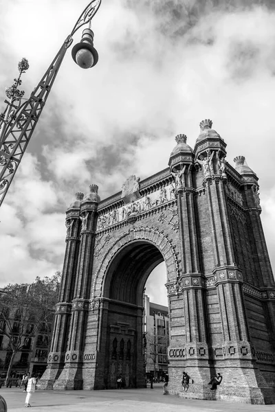 Barcelona Spain February 2022 Triumphal Arch Arc Triomf Catalan Built — стокове фото