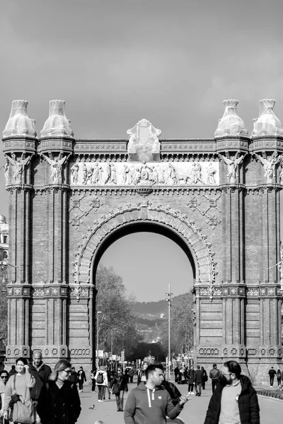 Barcelona Spain February 2022 Triumphal Arch Arc Triomf Catalan Built — Stockfoto
