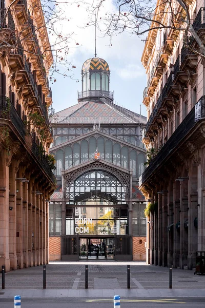 Barcelona Spain Feb 2022 Iron Building Mercat Del Born Ribera — Fotografia de Stock