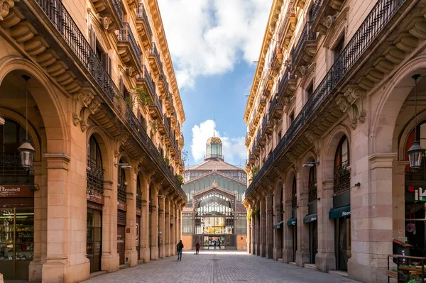 Barcelona Spain Feb 2022 Iron Building Mercat Del Born Ribera — kuvapankkivalokuva