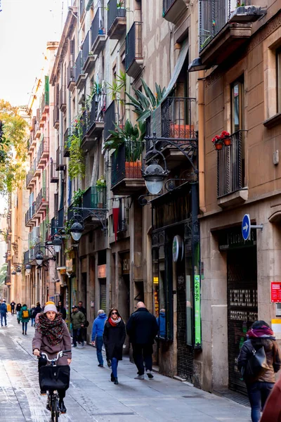 Barcelona Spain Feb 2022 Generic Architecture Street View Barcelona Catalonia — ストック写真