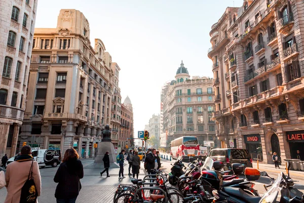 Barcelona Spain Feb 2022 Generic Architecture Street View Barcelona Catalonia — ストック写真