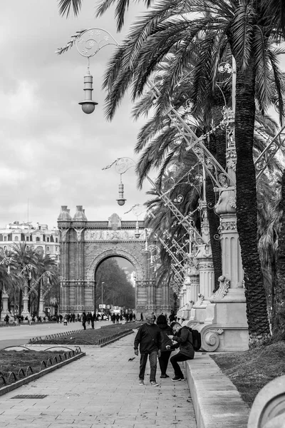 Barcelona Spain February 2022 Passeig Lluis Companys Promenade Ciutat Vella — Stockfoto