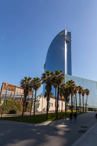 Барселона Испания Февраля 2022 Года Вид Улицу Гостиницы Barcelona Расположенной — стоковое фото