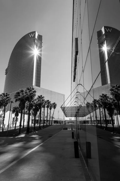 Барселона Испания Февраля 2022 Года Вид Улицу Гостиницы Barcelona Расположенной — стоковое фото