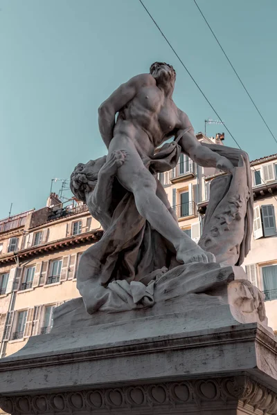 Statue Milon Crotone Famous French Sculptor Pierre Puget Marseille France —  Fotos de Stock