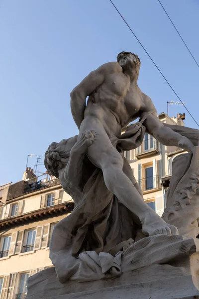 Statue Milon Crotone Famous French Sculptor Pierre Puget Marseille France —  Fotos de Stock