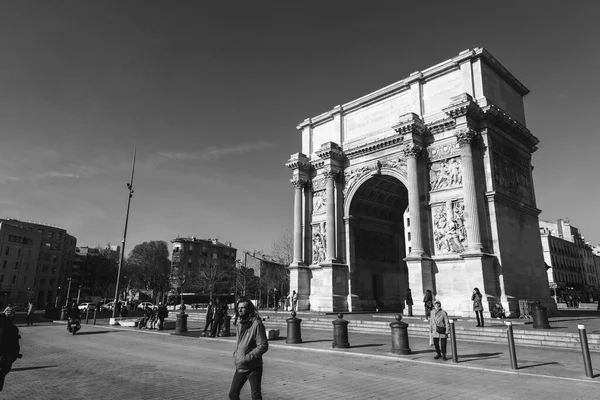 Marseille France January 2022 Triumphal Arch Porte Aix Place Jules — Stockfoto