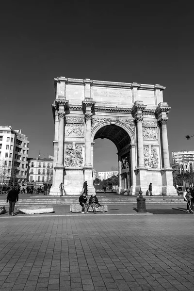 Marseille France January 2022 Triumphal Arch Porte Aix Place Jules — Stockfoto