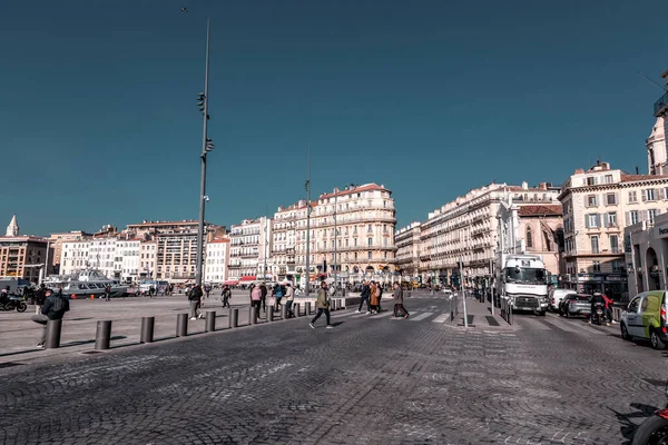 Marseille Frankreich Januar 2022 Blick Vom Alten Hafen Von Marseille — Stockfoto