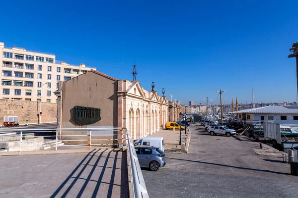 Marselha França Janeiro 2022 Vista Antigo Porto Marselha Prefeitura Departamento — Fotografia de Stock