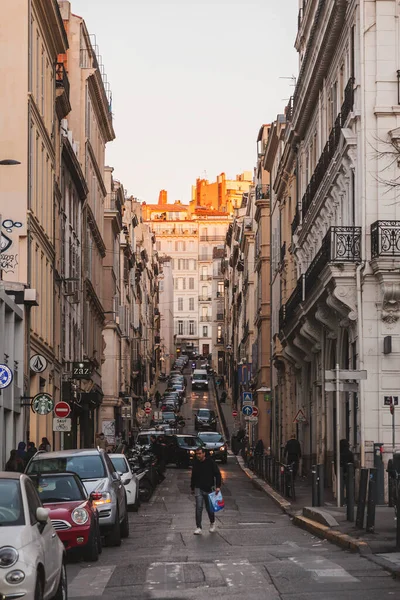 Μασσαλία Γαλλία Ιανουαρίου 2022 Θέα Στην Οδό Από Τις Κεντρικές — Φωτογραφία Αρχείου