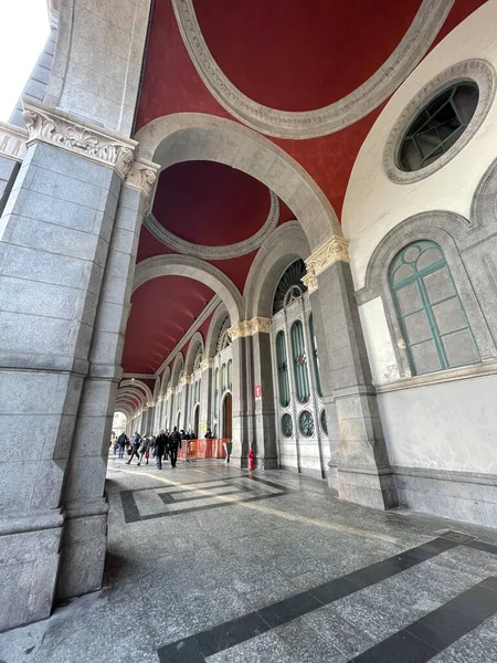 Milan Italy March 2022 Architectural Detail Milano Centrale Main Railway — ストック写真