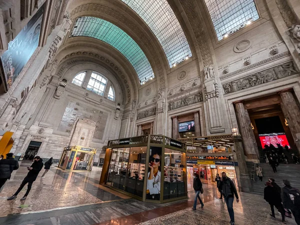 Milan Italy March 2022 Architectural Detail Milano Centrale Main Railway — Photo