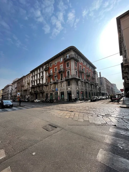 Milan Italy March 2022 Typical Italian Buildings Street View Milan — Stock Fotó