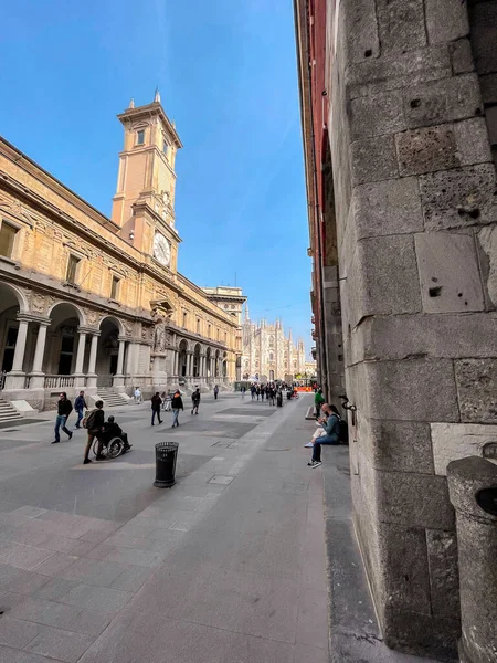 Милан Италия Марта 2022 Года Palazzo Dei Giureconsulti Palazzo Affari — стоковое фото