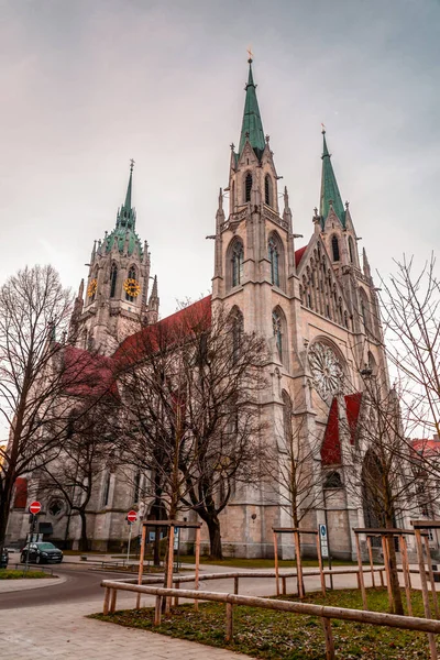 Мюнхен Германия Dec 2021 Вид Древний Собор Святого Павла Паульскирхе — стоковое фото