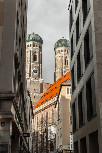 Мюнхен Германия Dec 2021 Внешний Вид Фешенкирхе Католической Богоматери Мюнхене — стоковое фото