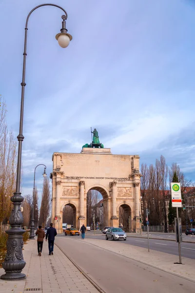 Munich Germany December 2021 Siegestor Victory Gate Munich Three Arched — Photo