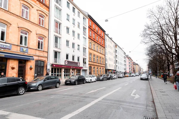 Munich Germany Dec 2021 Street View Residential Area Munich Cityscape — Zdjęcie stockowe