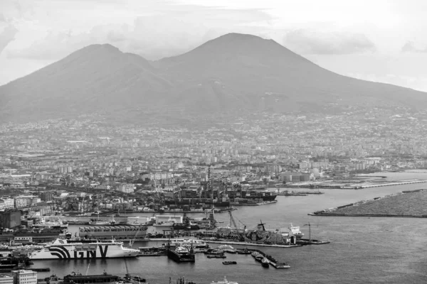 Naples Italy April 2022 Aerial Cityscape View City Naples Castel — Stock Photo, Image