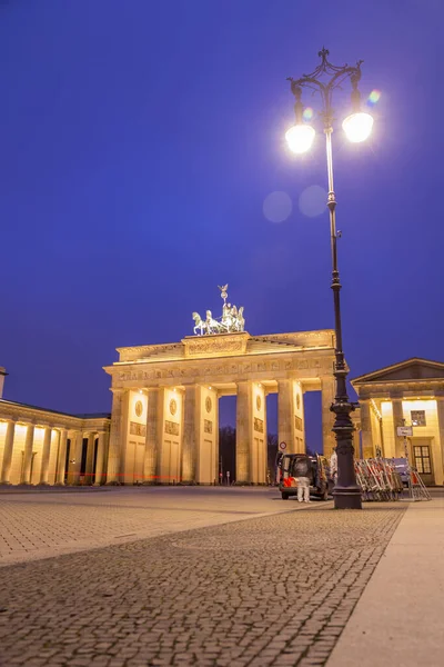 Berlin Niemcy Grudnia 2021 Słynny Punkt Orientacyjny Bramy Brandenburskiej Lub — Zdjęcie stockowe