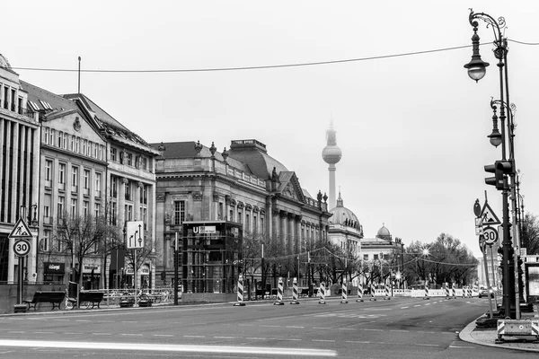 Berlin Allemagne Jec 2021 Unter Den Linden Est Boulevard Dans — Photo