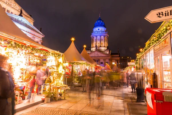 Berlín Alemania Diciembre 2021 Famoso Mercado Navidad Gendarmentmarkt Berlín Weichnachts —  Fotos de Stock