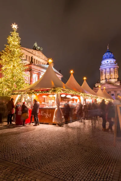 Berlim Alemanha Dezembro 2021 Famoso Mercado Natal Gendarmentmarkt Berlim Weichnachts — Fotografia de Stock