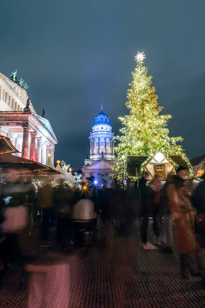 Berlin Niemcy Grudnia 2021 Słynny Jarmark Bożonarodzeniowy Gendarmentmarkt Berlinie Weichnachts — Zdjęcie stockowe