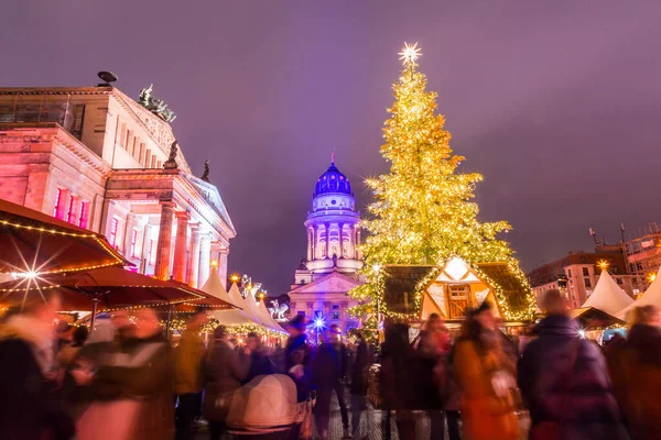 Berlin Niemcy Grudnia 2021 Słynny Jarmark Bożonarodzeniowy Gendarmentmarkt Berlinie Weichnachts — Zdjęcie stockowe