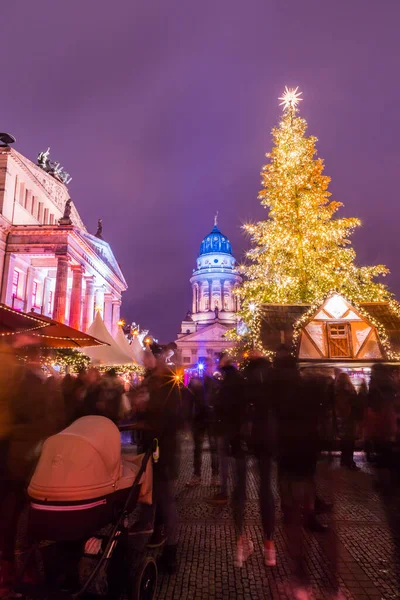 Berlín Alemania Diciembre 2021 Famoso Mercado Navidad Gendarmentmarkt Berlín Weichnachts —  Fotos de Stock